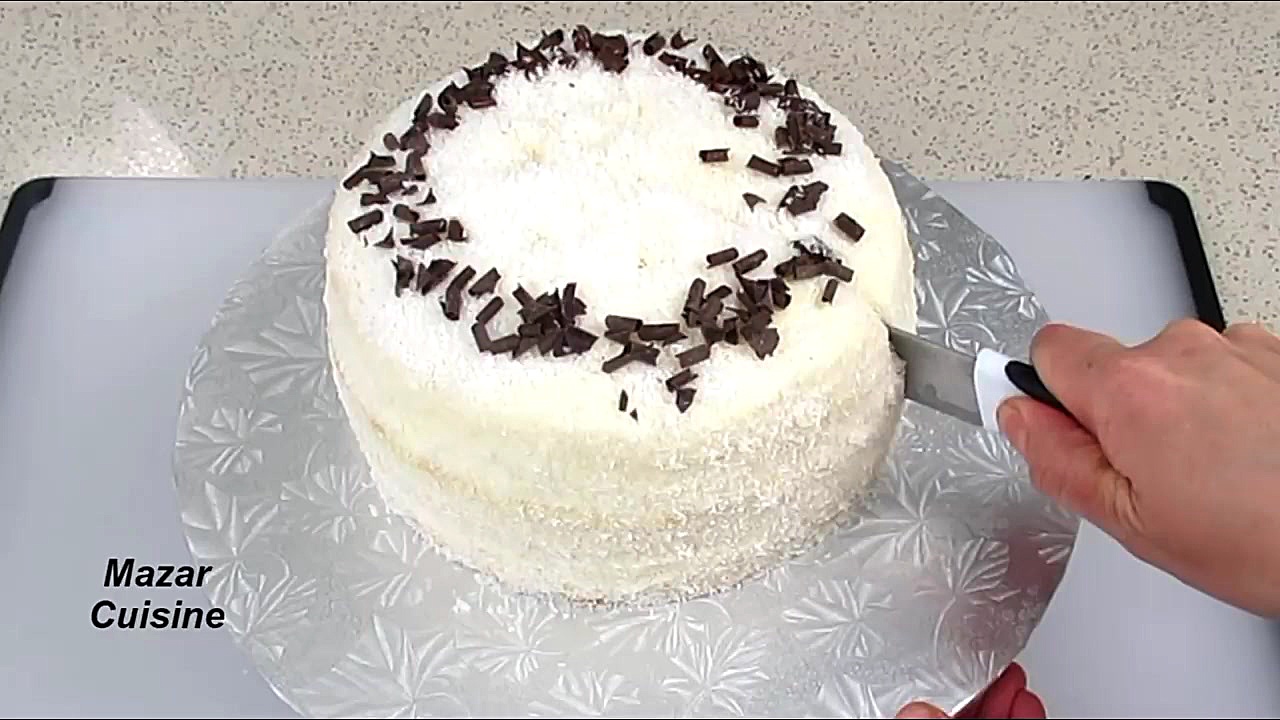 کیک تولد نارگیلی در ماهی تابه Coconut Birthday Cake In Frying Pan Without Oven زمان714ثانیه