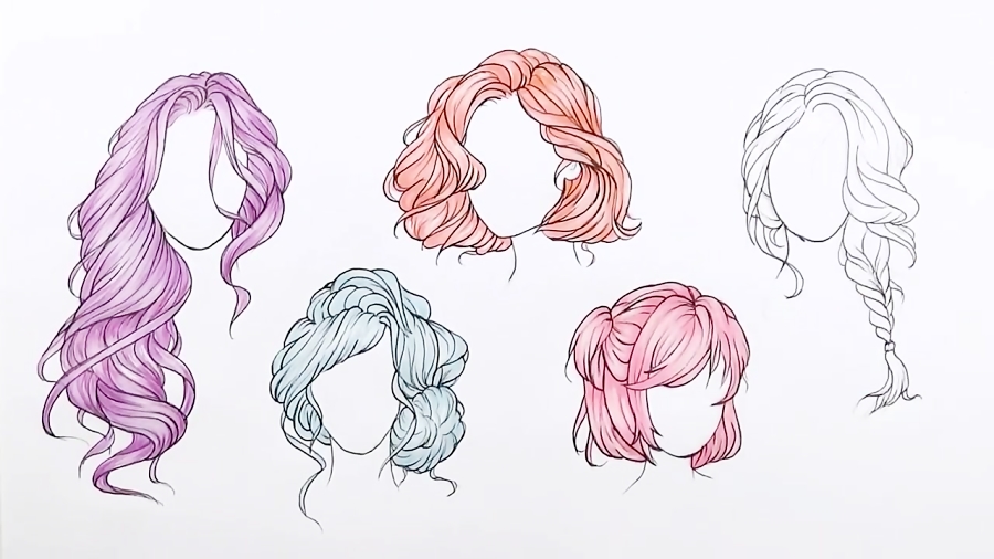 Drawing 5 Cute Girls Hairstyles Let S Practice Drawing Hair