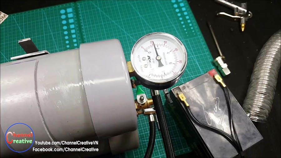 How To Make 12Volt Compressed Air Tank using PVC Pipe