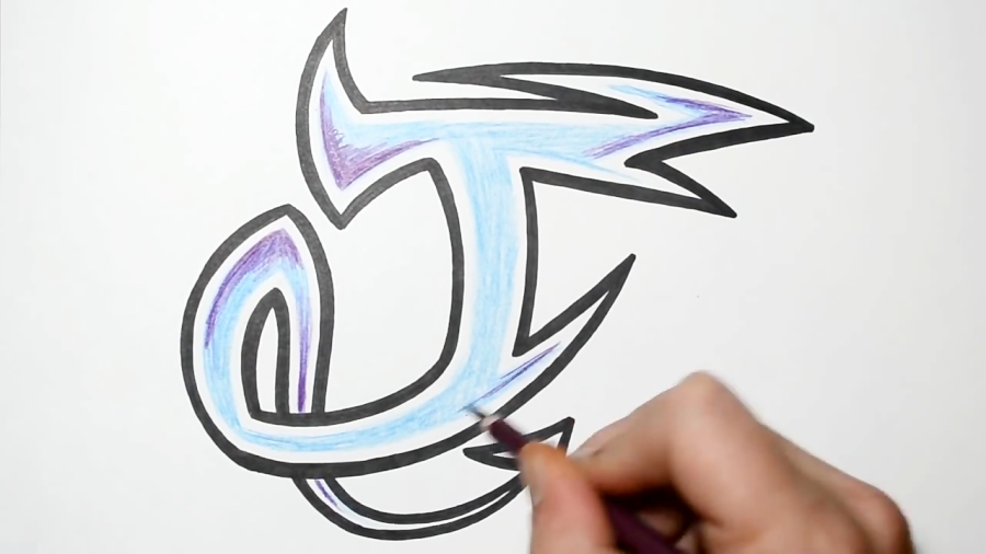 How To Draw Graffiti Characters Letter J دیدئو Dideo