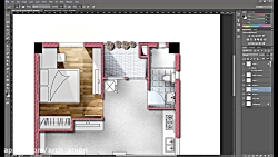 شیت بندی در فتوشاپ - راندوی پلان معماری