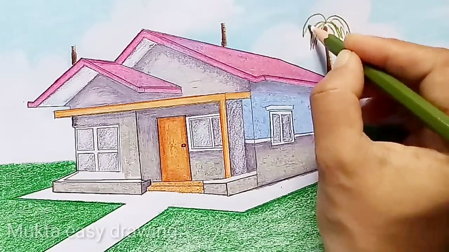 oil pastel house