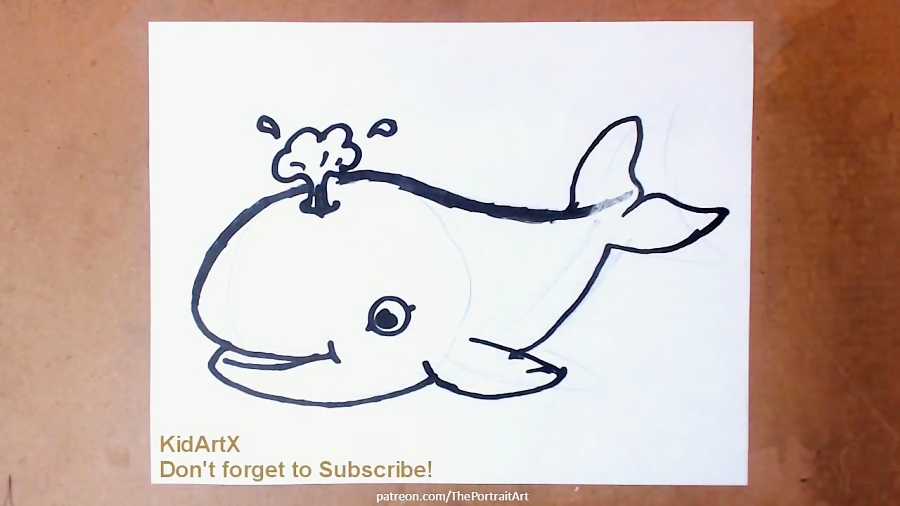 آموزش نقاشی کودک نقاشی وال How To Draw Whale