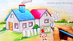 How to draw scenery of balloon...