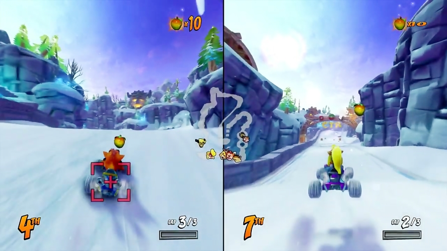 5 دقیقه از گیم پلی بازی Crash Team Racing Nitro - Fueled در حالت اسپلیت اسکرین