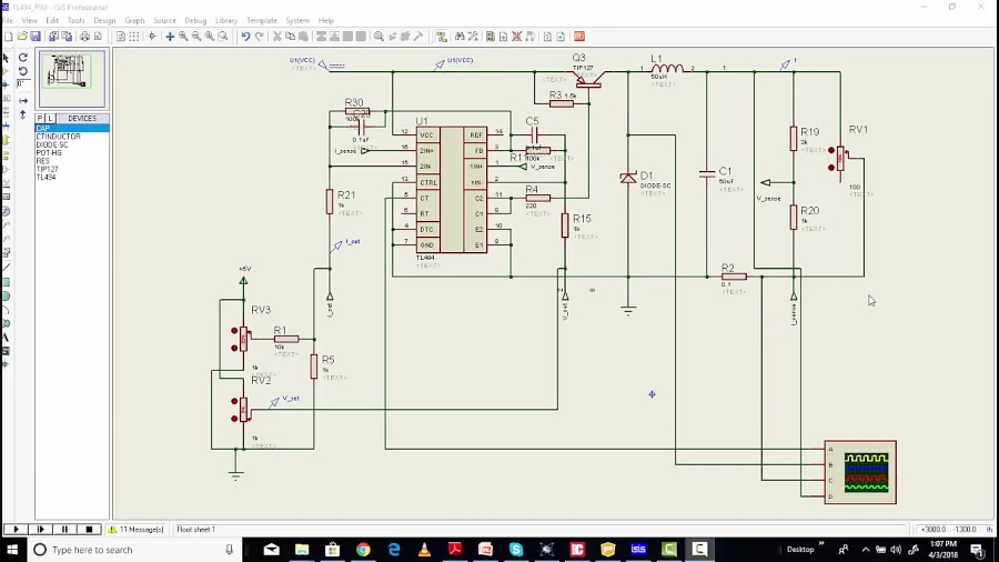 Buck converter design using TL494 PWM controller IC