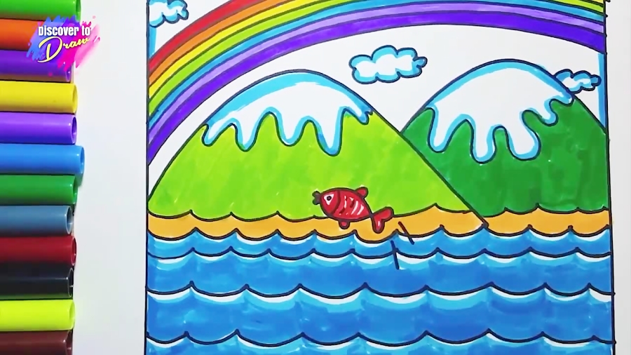Featured image of post Rainbow Scenery Drawing For Kids : Simple nature drawing for kids :