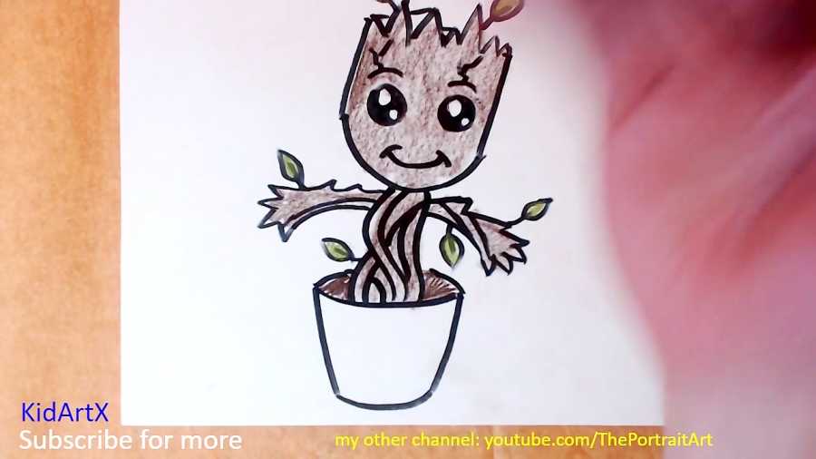 How to Draw baby Groot - Step by Step Tutorial دیدئو dideo