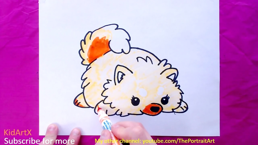 How to Draw Furry Fat Puppy - Step by Step Tutorial For Kids