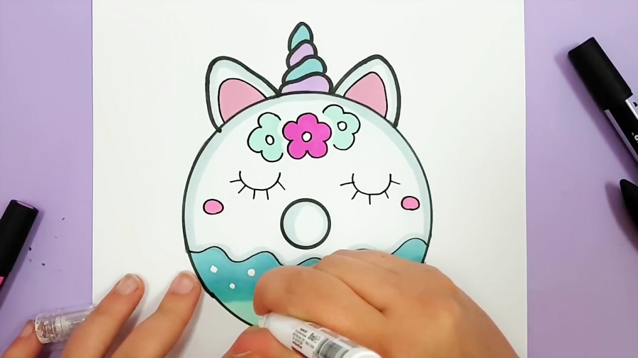 How To Draw A Unicorn Donut Easy Step By Step - Learn How to Draw