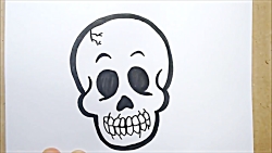 Como desenhar Caveira de Halloween ❤ Desenhos Kawaii - Desenho para Desenhar  
