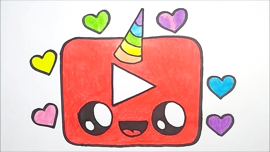 HOW TO DRAW YOUTUBE LOGO EASY