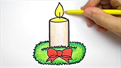 How to how christmas CANDLE kawaii l Como desenhar VELA de Natal