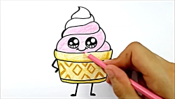 HOW TO DRAW ICE CREAM kawaii / como dibujar un helado kawaii / como desenhar  um sorvete kawaii 