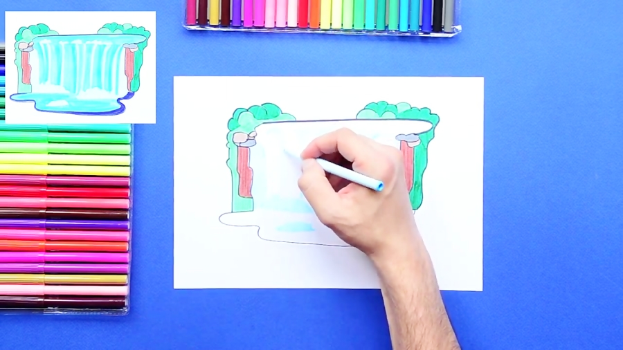 How to draw the Niagara Falls