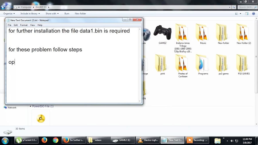 for further installation the file data1.bin is required problem fix for