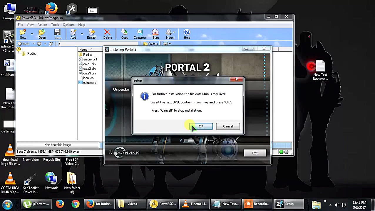 for further installation the file data1.bin is required problem fix for portal 2 برداشتن زگیل