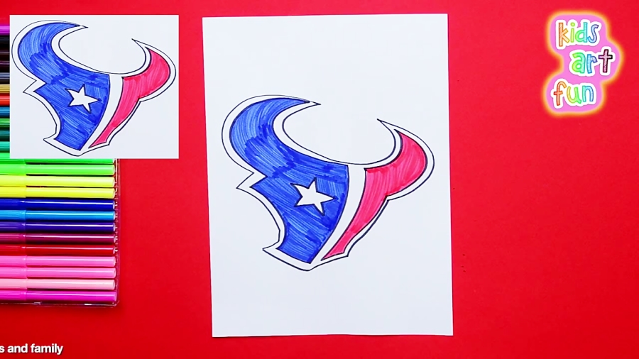 How to draw the Houston Texans Logo (NFL Team) 