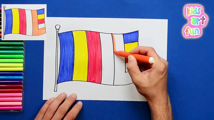 How to draw the Buddhist Flag