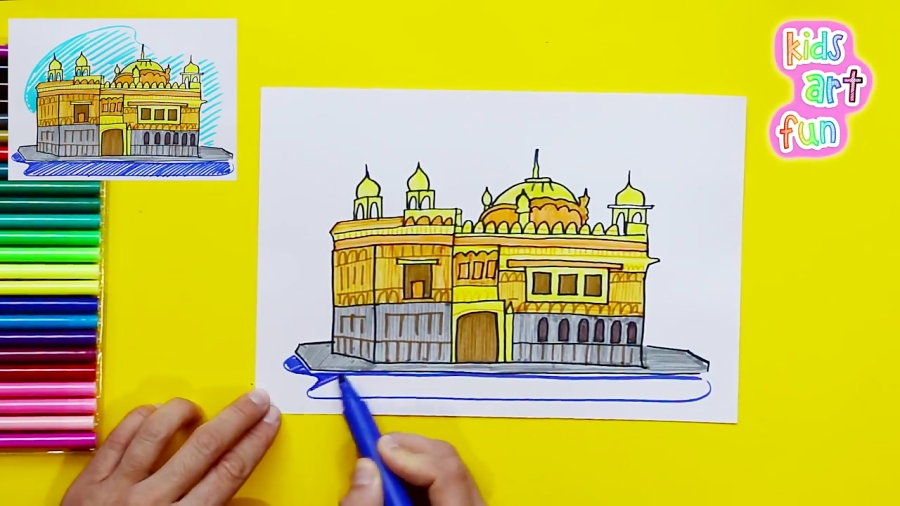 How to draw the Golden Temple (Gurdwara), Amritsar