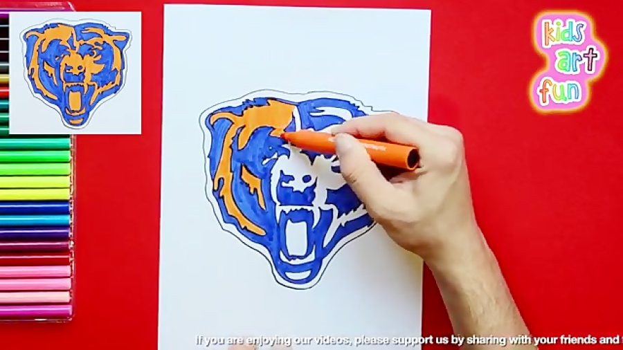 How To Draw The Chicago Bears, Step by Step, Drawing Guide, by