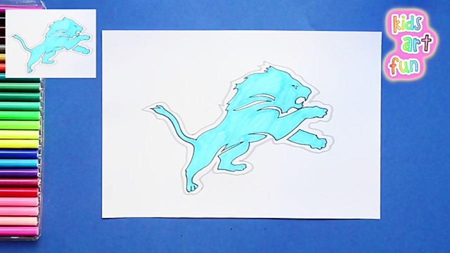 Learn How to Draw Detroit Lions Logo (NFL) Step by Step : Drawing Tutorials