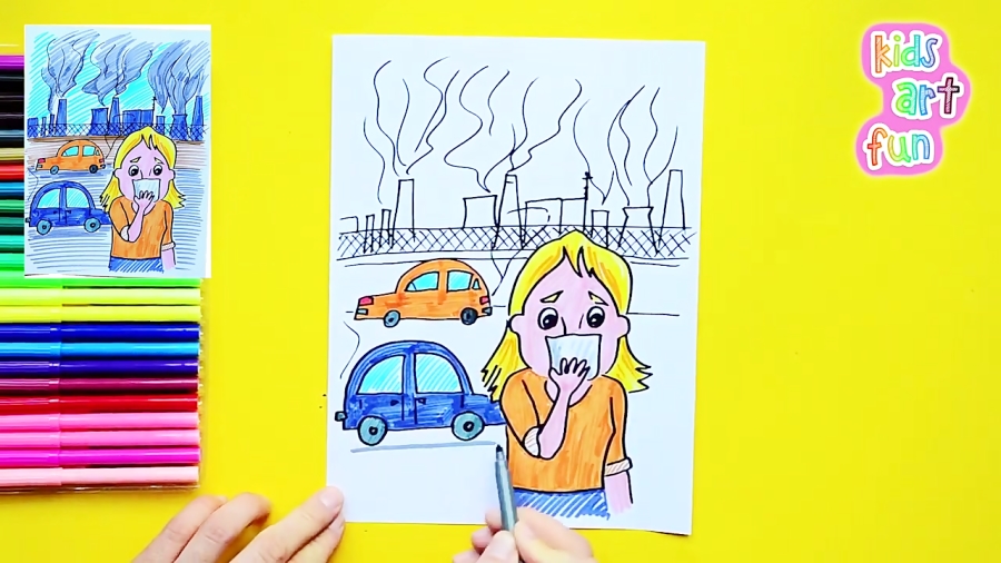 F's (boy, aged 7 years) drawing of air pollution caused by power... |  Download Scientific Diagram