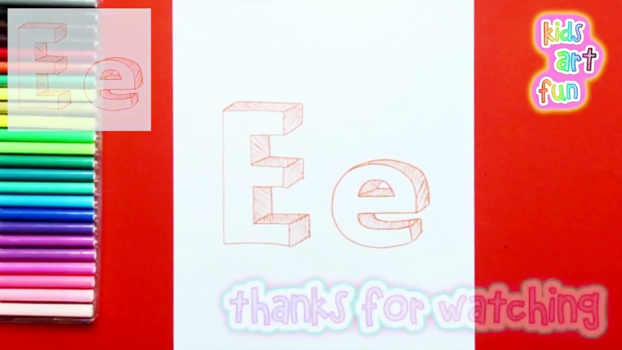 How to draw 3D Letter E
