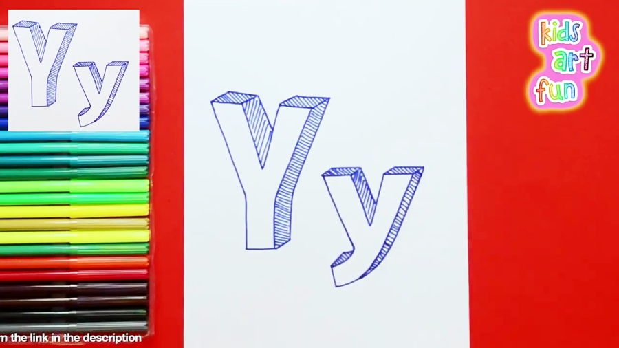 How to draw and color 3D Letter Y