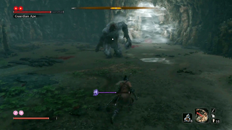 مبارزه با باسی به نام Guardian Apes در بازی Sekiro Shadows Die Twice