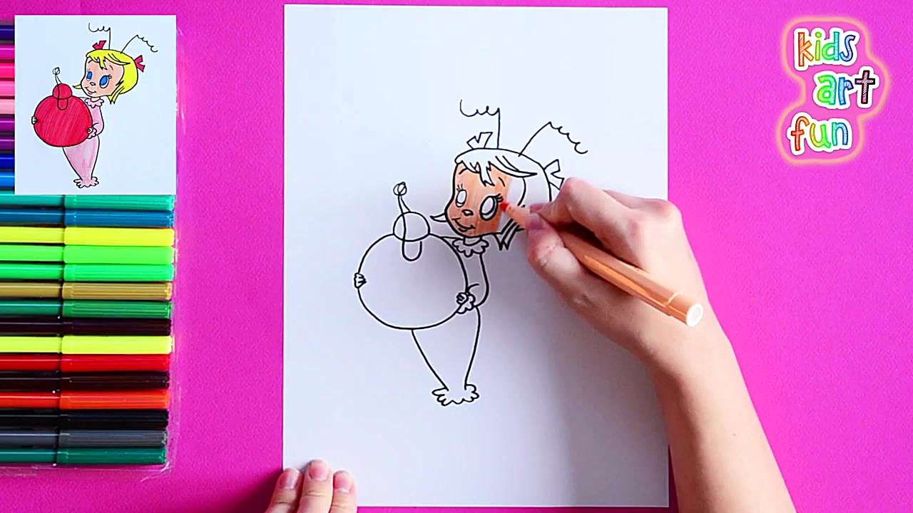 How to draw Cindy Lou Who (The Grinch that Stole Christmas) زمان193ثانیه