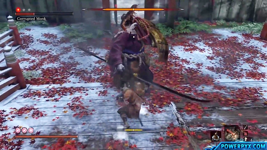 مبارزه با باسی به نام True Corrupted Monk در بازی Sekiro Shadows Die Twice