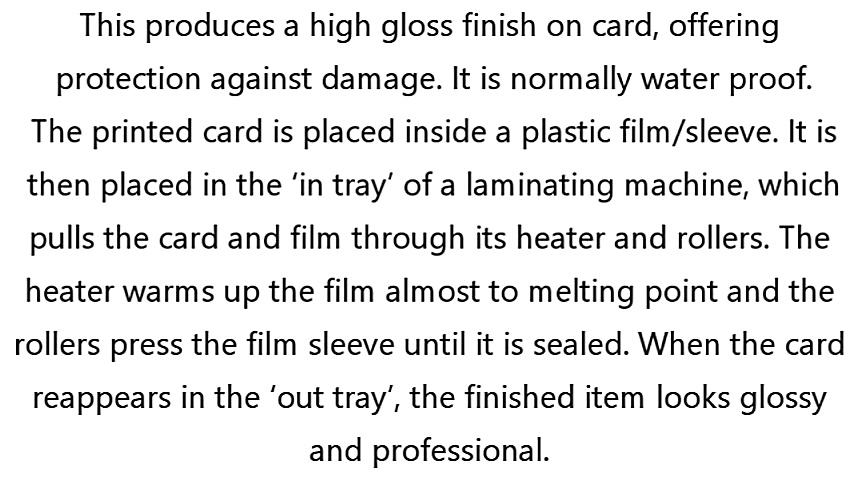 PRINTING PROCESSES 3 - UV VARNISHING, LAMINATING AND EMBOSSING حلزون تیک‌تاکی
