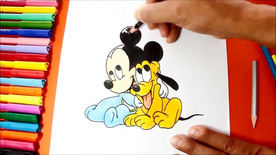 Dibujando A Mickey Mouse Y Pluto Bebes