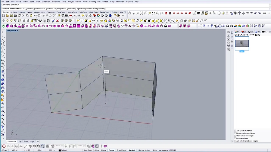 How to Extrude Curve in Rhino