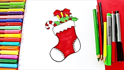 How to draw a Christmas Sock