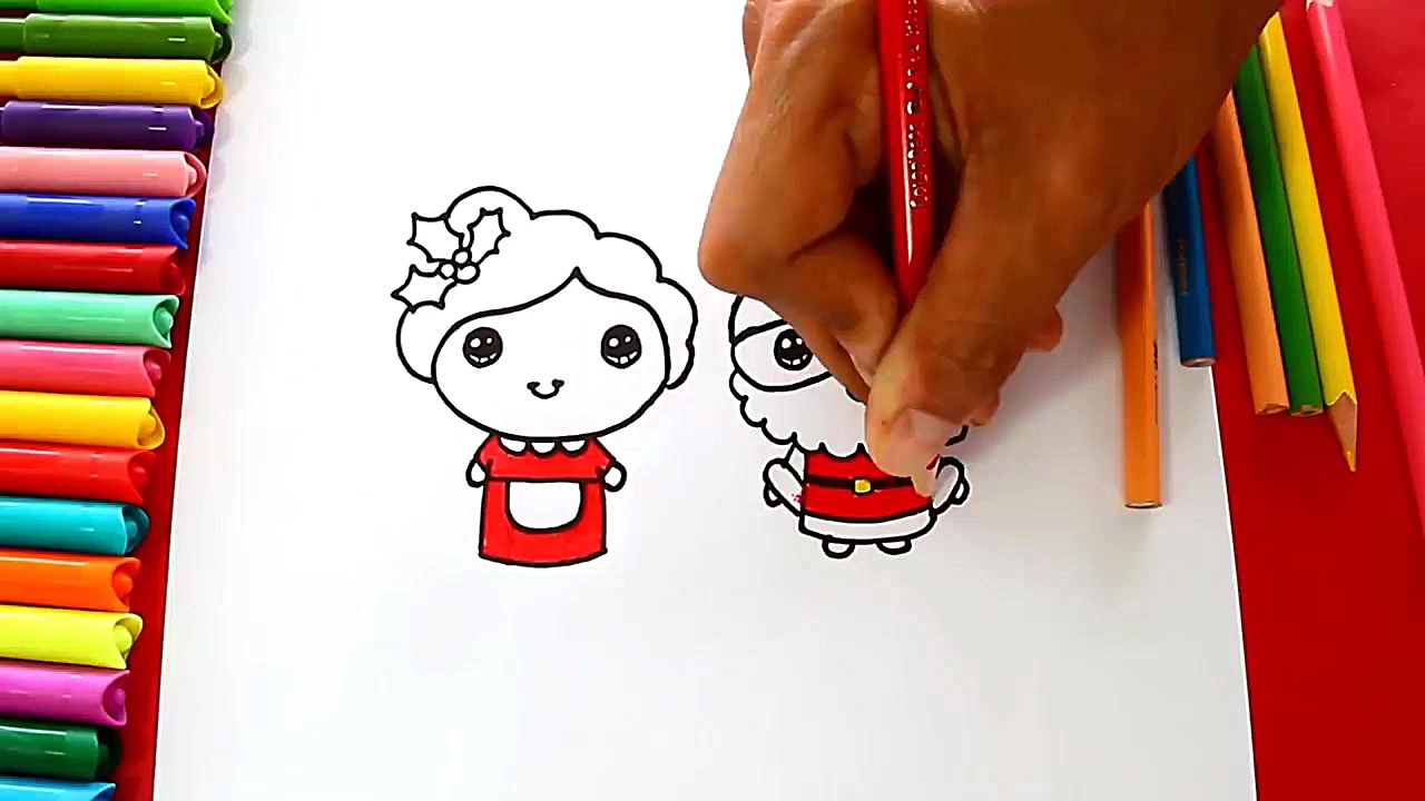 Cómo dibujar a MAMÁ NOELA y PAPÁ NOEL de Navidad juntos y de forma fácil ریحانا