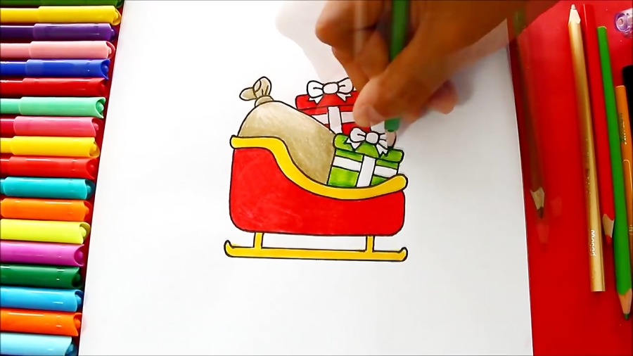 How to draw Santa Claus Sled