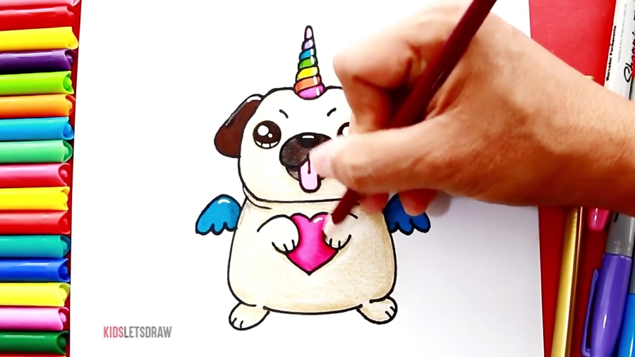 How to Draw a Cute Pug Puppy Unicorn