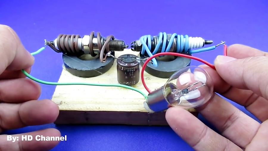 Spark Plug Free energy Generator With Light Bulb 12V New 2019