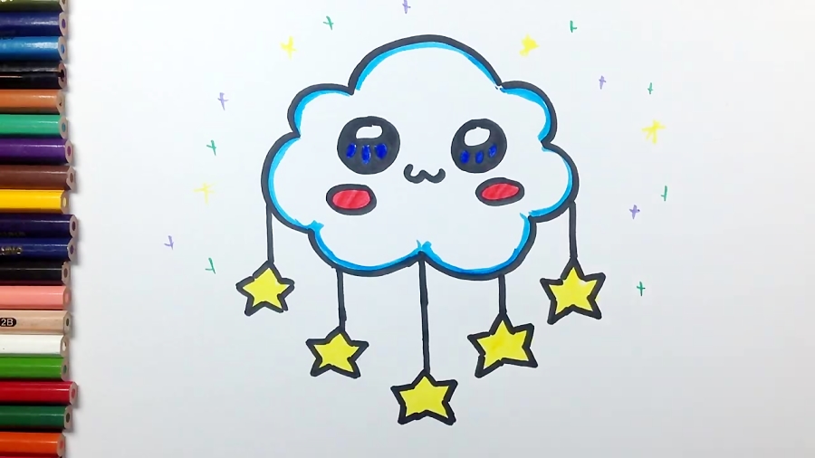 Dibujos Para Colorear Videos De Dibujar Dibuja Una Nube Kawai Facil