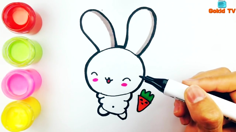 Como dibujar y pintar Conejo paso a paso| Dibujos faciles| Dibujos para  niños