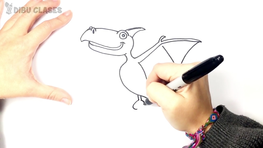 Cómo dibujar un Dinosaurio Volador paso a paso y fácil