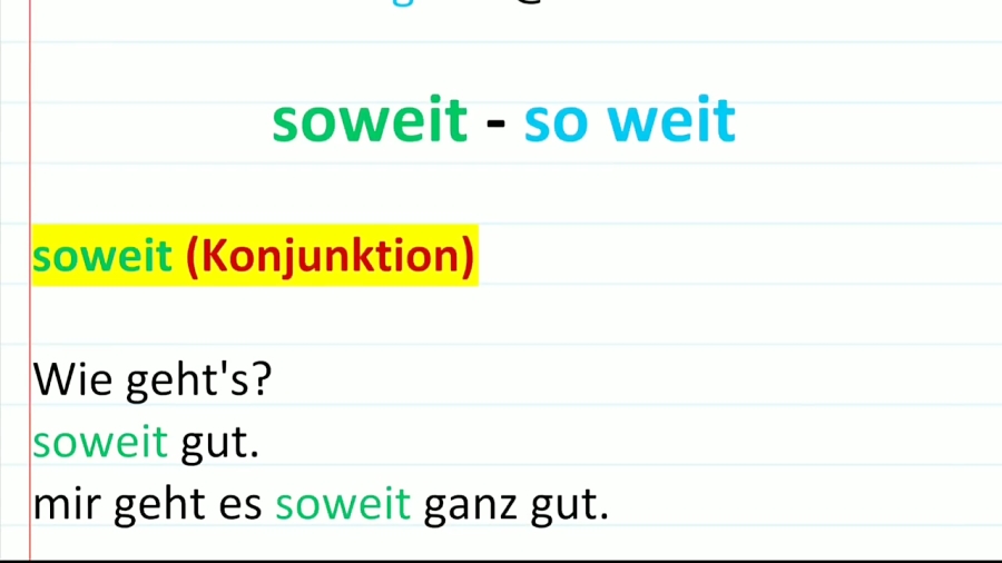 آموزش گرامر آلمانی Soweit - So Weit - Grammatik B1 B2 C1