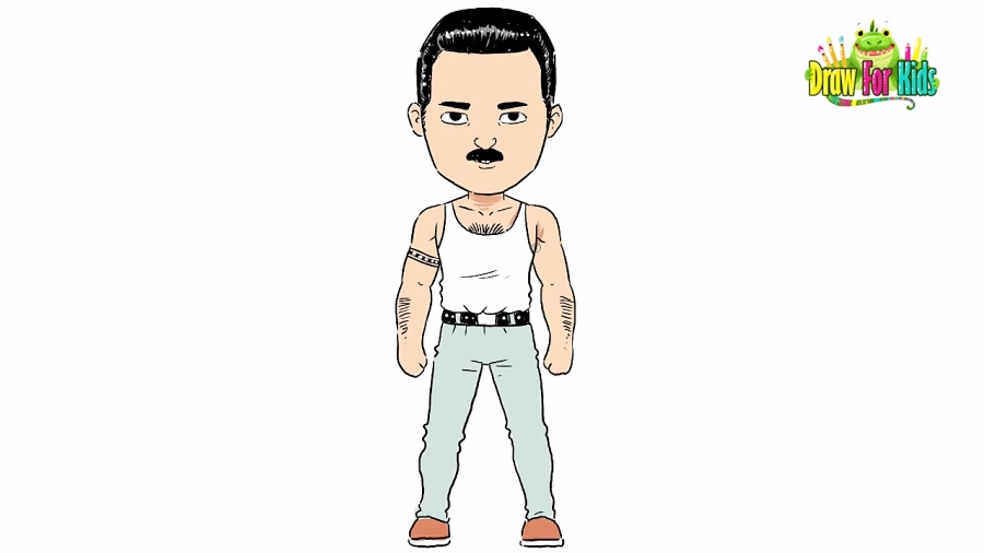 How To Draw And Coloring Freddie Mercury Queen Easy Step By Step For Kids Ø¯ÛŒØ¯Ø¦Ùˆ Dideo