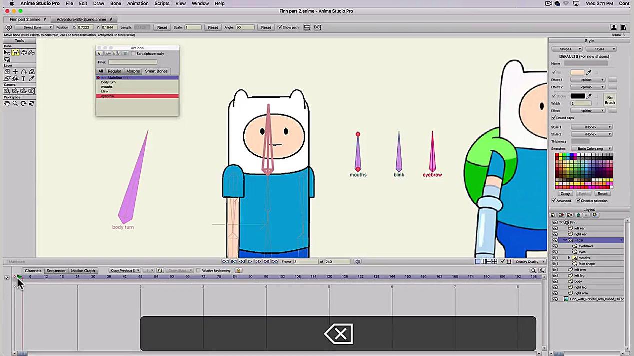 How to make Finn from Adventure Time in Anime Studio/MOHO 12 PART 3 آر اف فرکشنال