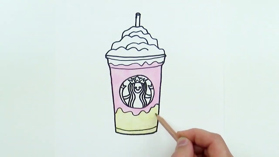 How to Draw Starbucks Drink Easy step by step