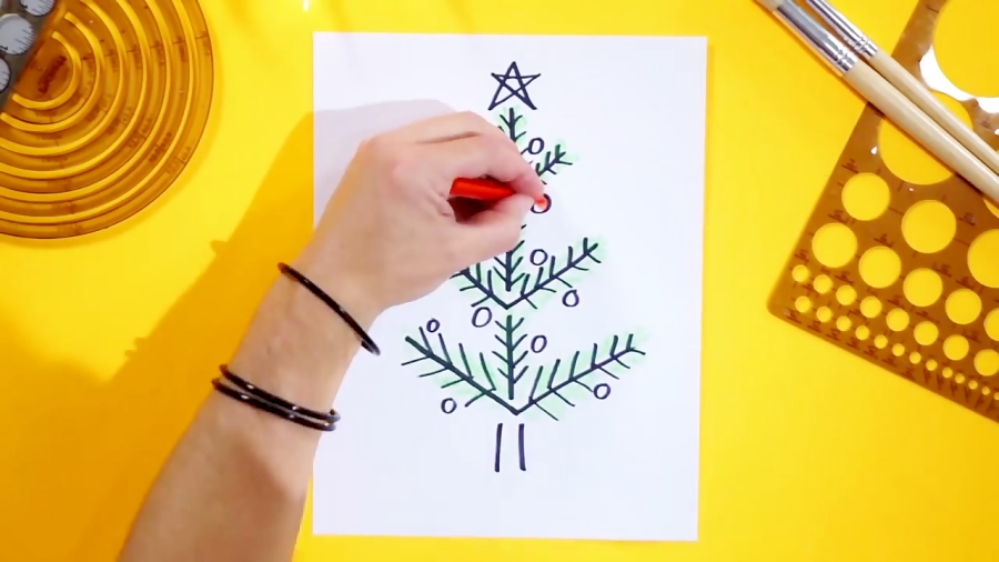 How to Draw A CHRISTMAS TREE Using Letters and Numbers with Muffalo Potato