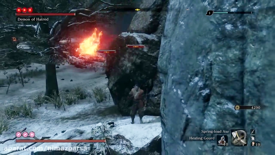 کلک اساسی باس فایت Demon of Hatred در بازی SEKIRO