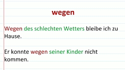 آموزش گرامر زبان آلمانی wegen - Prauml;position Deutsch B2 C1 #wegen
